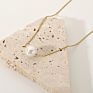 Simple Non Tarnish 14K Stainless Steel Pearl Necklace Gold Chain Dainty Jewelry Single Pearl Pendant Girls Pretty Gift