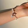 Simple Vintage Butterfly Pendant Bracelet Freshwater Pearl Beaded Bracelet for Woman Girl
