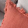 Sipeien Linen Pillow Cover with Fringes Soft Solid Square Throw Pillow Linen Cushion Cover for Couch 18 X 18 Inch