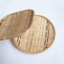 Size Handmade Woven Natural Bamboo Storage Basket Organizer Tray