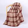 Size Luxury Printed Two Sides Plaid Plain Polyester Fleece Throw Blanket