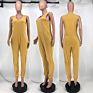 Sleeveless Casual Mono Mujer Solid Color Ankle Banded Suspender Women Jumpsuits Women Bodysuit Jumpsuit