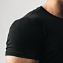 Slim Fit Black Cotton Gym Tee Workout Short Sleeve T-Shirt for Man