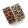 Small Quantity Accessories Luxury Light Gold Alloy Lock Leopard Print Iimitation Leather Bangle Bracelet