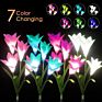 Solar Light Rose Tulip Sunflower Lily Flower Lawn Light Outdoor Garden Waterproof Solar Flower Lamp Landscape Lampes Solaire