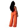 Solid Color Tube Top Wide Leg Jumpsuit One Piece High Waist Women Jumpsuit Pants