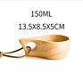 Solid Eco Friendly Wooden Oak Sake Egg Kuksa Milk Coffee Water Tea Our Wood Cups Mug with Wooden Handle