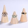Solid Wood Conical Ring Display Stand Ring Seat Cone Jewelry Storage Rack Log Display Stand