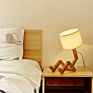 Solid Wood Humanoid Lamp Creative Nordic Style Study Bedroom Bedside Desk Light Wood Robot Folding Led Table Lamp