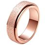 Spinner Ring for Women Anxiety Relief 6Mm Stainless Steel Sand Blast Glitter Finish Rose Gold Silver Rainbow Color Fidget Ring