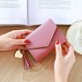 Spot Direct Short Ladies Wallet Tassel Pendant Leather Wallet Card Holders for Woman