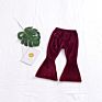 Spring Autumn Girl Solid Velvet Bell Bottoms Long Cotton Kids Pants