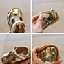 Spring Dress Toddler Baby Genuine Leather Ballet T Bar Sliver and Gold Baby Shoes