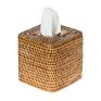 Square Rattan Tissue Box Set, Honey Brown Color Tissue Box