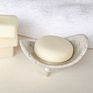 Square Shaped Groove Style Ceramic Soap Dish Home Bathroom Product