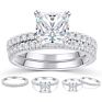 Square Zircon Engagement Rings 925 Sterling Silver Cz Diamond Ring for Women