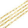 Stainless Steel Chain for Jewelry,18K Gold Plated Stainless Steel 4.2X14X1.0Mm Paper Clip Chain