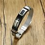 Stainless Steel Cross Christian Mesh Bracelet Men