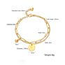 Stainless Steel Queen Elizabeth Gold Coin Chain Ball Bracelet Double Layers Bracelet Bangles for Women