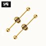 Stainless Steel Skull Ear Cartilage Piercing Jewelry Barbell Long Industrial Barbell Piercing Earrings for Man Woman