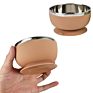 Stainless Steel Suction Baby Bowl with Lid Bpa Free Silicone Baby Feeding Bowl with Fork and Spoon for Toddler