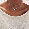 Star Moon Heart Pendant Choker Necklace for Women Multi Layers Gold Plated Gift Jewelry