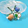 Starfish Brooch Pins Jewelry Rhinestone Pearl Broche Elegant Natural Shell Brooches Lady Brooch Pins