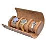Stocked Fast Delivery 3 Slot Men Travel Watch Case Leather Saffiano Watch Roll