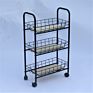 Storage Wire Shelving 3 Layer Shelf Trolley Kitchen Island Cart