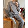 Streetwear Causal 2 Piece Set Women Long Sleeve Oversized Crewneck Sweatshirt and Sweatpants Set Women