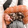 Stretch Soft Pink Floral Print Nursing Pillow Case Breastfeeding Pillow Slipcover Newborn Support Pillow Cover for Baby Girls