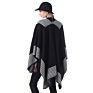 Stripe Printing Design Acrylic Poncho Cloak Thick Warm Multicolor Poncho Shawls for Women Wool Spinning Shawl