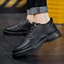 Style Casual Black Men's Shoes Korean Style Leather Waterproof Kitchen Work Shoes