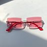 Style Small Square Rectangle Rimless Sunglasses Sun Glasses Shades Sales