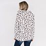 Stylish Half Zip Leopard Pullover Women Sweatshirt