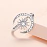 Sun Moon Rings Women Jewelry Creative Micro Inlaid Zircon Gold Silver Opening Adjustable Ring