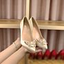 Supply Heels Black Satin Rhinestone Pearl Big Butterfly Pointy Stiletto Heels Women Party Pumps Wedding Pumps