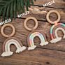 Weave  beech wood ring Rainbow teethers