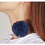 Temperament Chain Long Wool Ball Pom Pom Earrings Women's Earrings for Women