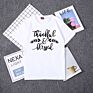 Thankful Blessed Women Aesthetics Graphic Leaves T-Shirt Casual Cotton round Neck Tumblr T Shirt Women Top Tees