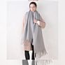 Thick Poncho Shawl Knitted Pashmina Blanket Plain Scarves Ladies Cashmere Wool Scarfs Women and Men