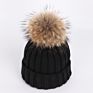 Thick Raccoon Fur Children Fur Pompon Knitted Hats Kids Fur Ball Hats Parent-Child Hat Scarf Set