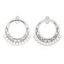 Tibetan Silver Chandelier Boho Earring Multi Strand Connector Charms Pendants for Jewelry Making Accessories 37X30Mm