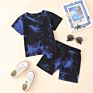 Toddle Boys Girls Clothing Set O-Neck Tie-Dyed Short Sleeve Top +Short Pants 2Piece Set for Kids