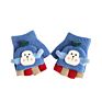 Toddler Kids Knitted Convertible Gloves Christmas Cartoon Monkey Warm Soft Lined Flip Top Fingerless Mittens Baby Gloves