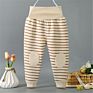 Toddler Striped High Waisted Trousers Knitted Baby Leggings Soft Cotton Warm Outfit Bottoms Pant Wm308