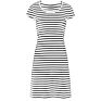 Top Maternity and Feeding Mum Casual round Neck Stripe Full Print Short-Sleeve A-Line Nursing Dress for Pregnant Women