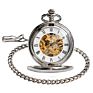 Tourbillon Watch Automatic Moonphase Mechanical Pocket Watch Silver Skeleton Mechanical Automatic Pocket Watch