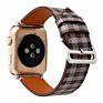 Tschick Band for Apple Watch, [Plaid Lattice Pattern] Leather Watch Strap Replacement Wristband for Apple Watch Series 4 3 2 1