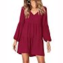 Tunic V Neck Casual Loose Swing Shift Dresses